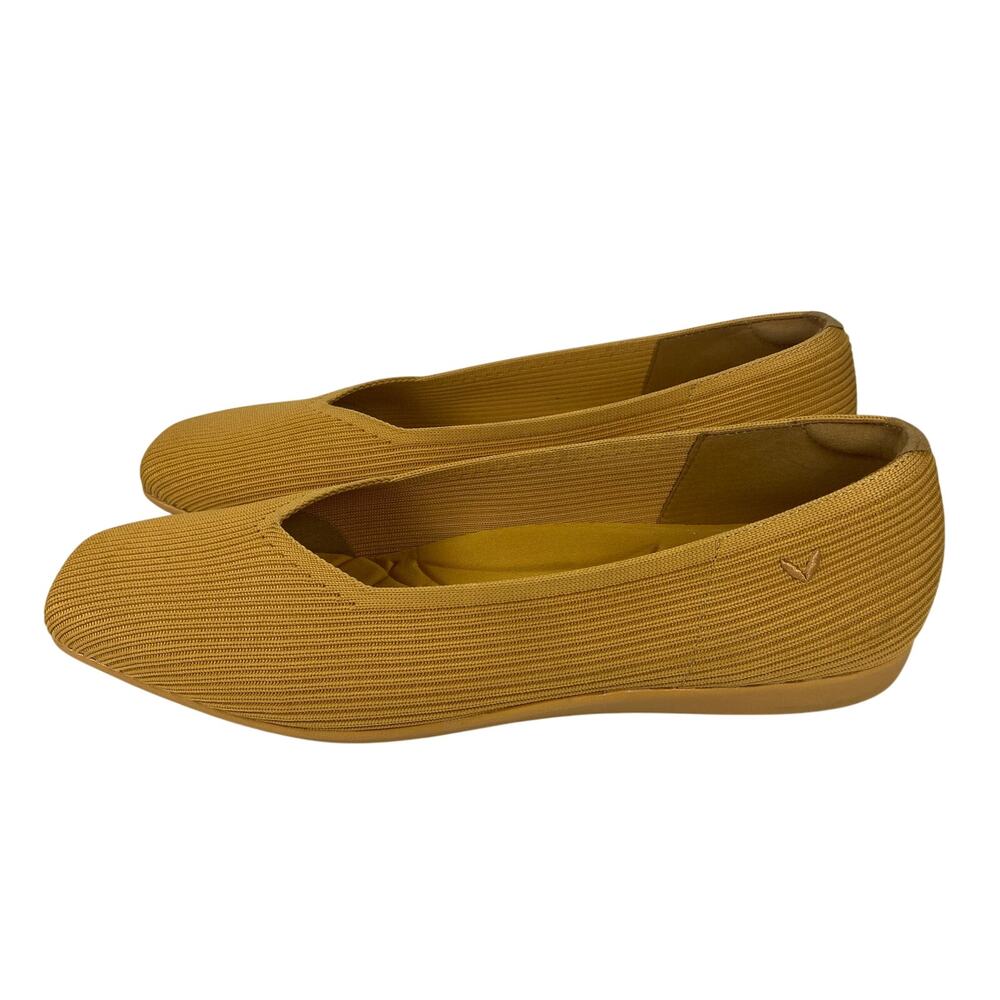 Vivaia Square Toe V Cut Ballet Flat Margot 2.0 Ginger Yellow Size 41 / 9.5 US - Picture 6 of 9